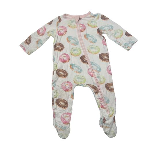 Mud Pie Donuts Zip Up Sleeper Pajamas - Picture 1 of 5